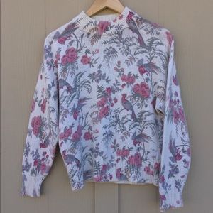 Vintage Silk Angora  Patterned Sweater